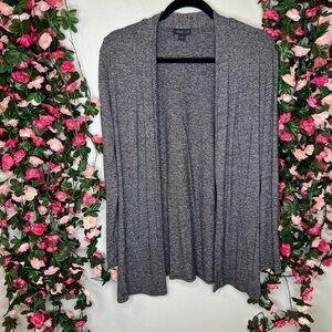 J. Jill Black Gray Heathered Knit Open Front Cardigan Women’s Small Business